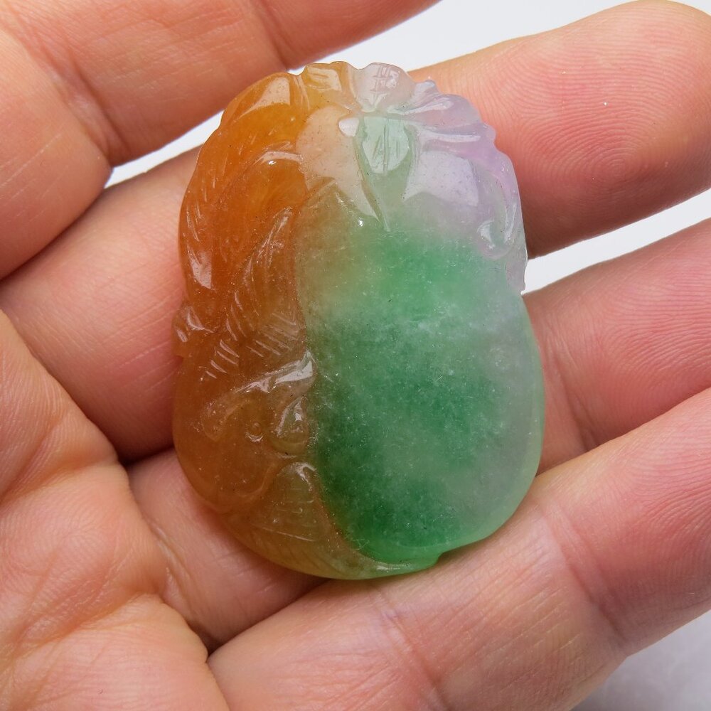 Jade Hand Made Carved Pendant